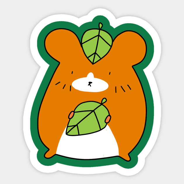 Leaf Hamster Sticker by saradaboru